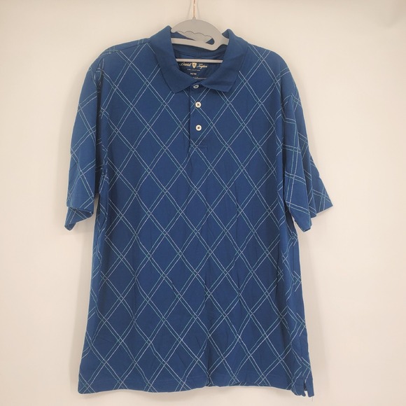 David Taylor Other - David Taylor Collection Men's Polo Size Medium Blue Print Golf Short Sleeve